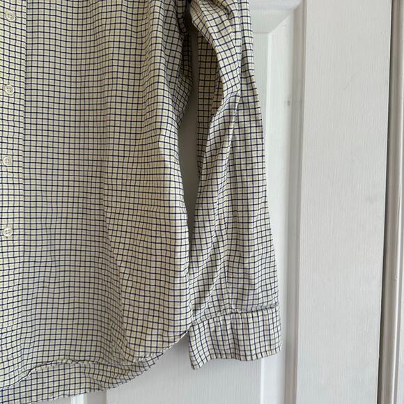 Polo Ralph Lauren Men’s Large Custom Fit Button Down Shirt Blue Yellow Check - Picture 4 of 5